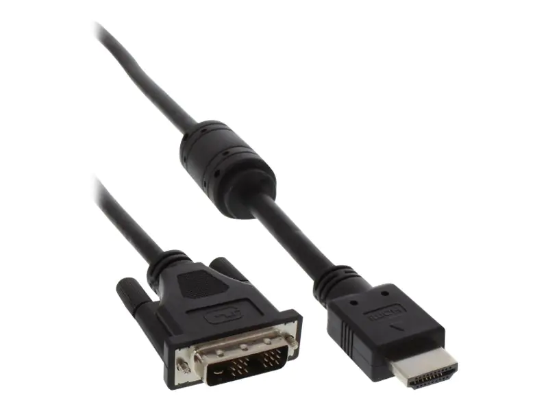 InLine - Adapterkabel - HDMI männlich zu DVI-D männlich - 1 m - Schwarz InLine - Adapterkabel - HDMI männlich zu DVI-D männlich - 1 m - Schwarz