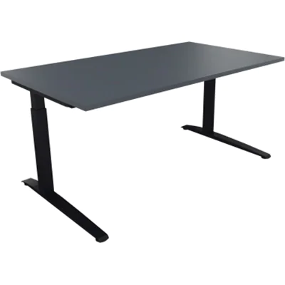 Schreibtisch Kufe Einzels. Quadrat B1600xT900xH650-850 an/Lavagrau Schreibtisch Kufe Einzels. Quadrat B1600xT900xH650-850 an/Lavagrau