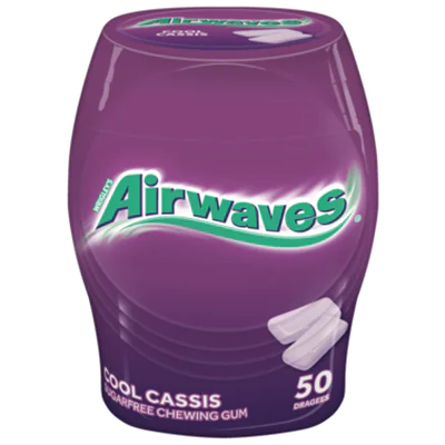 AIRWAVES® Kaugummi Cool Cassis 70 g/Pack. AIRWAVES® Kaugummi Cool Cassis 70 g/Pack.