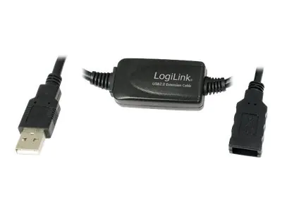 LogiLink - USB-Verlängerungskabel - USB (M) zu USB (W) - USB 2.0 - 25 m - aktiv - Schwarz