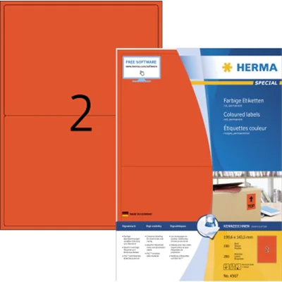 HERMA Etikett 4567 199,6x143,5mm A4 rot 200 St./Pack.