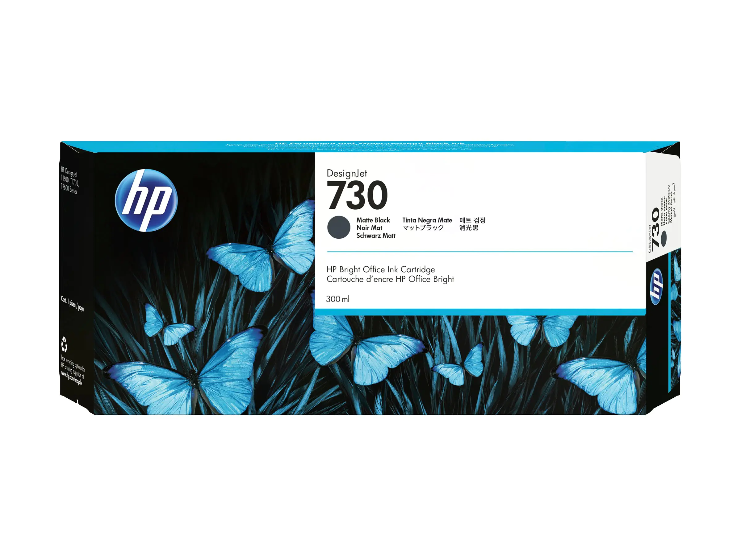 HP 730 - 300 ml - mit hoher Kapazität - mattschwarz P2V71A