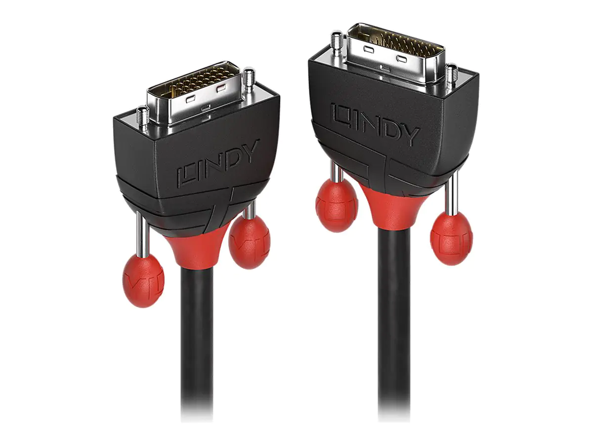 Lindy - DVI-Kabel - Dual Link - DVI-D (M) zu DVI-D (M) - 5 m - rund, Daumenschrauben - Schwarz