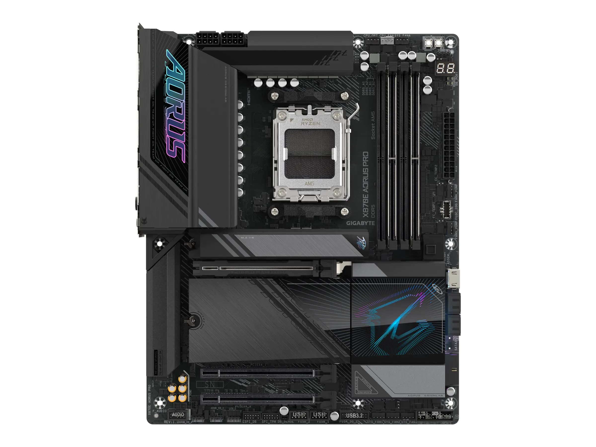 Gigabyte AORUS X870E PRO - Motherboard - ATX - Socket AM5 - AMD X870E Chipsatz - USB-C 3.2 Gen 2x2, USB4, USB 3.2 Gen 1, USB 3.2 Gen 2 - 2.5 Gigabit LAN, Bluetooth, Wi-Fi 7 - Onboard-Grafik (CPU erforderlich) X870E AORUS PRO