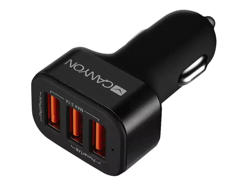 Canyon C-06 - Auto-Netzteil - 3.1 A - 3 Ausgabeanschlussstellen (USB) - Schwarz