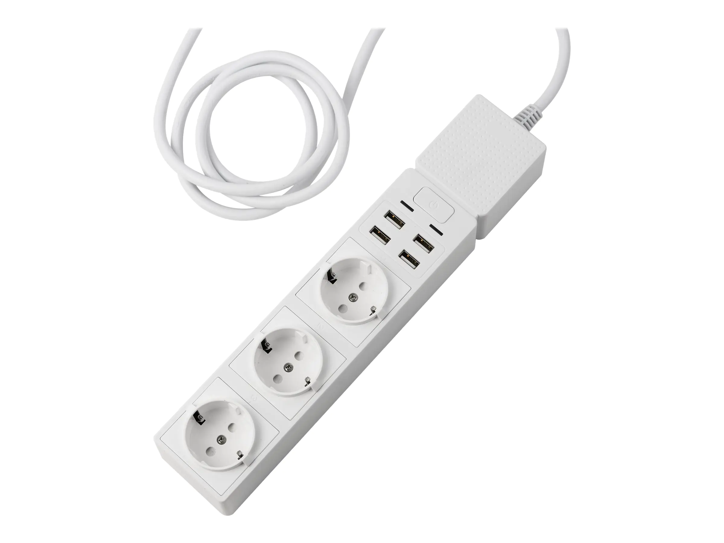 Edimax SP-1123WT - Smart Power-Steckdosenleiste - Wechselstrom 100-240 V - 2300 Watt - Wi-Fi - Eingabe, Eingang power CEE 7/7 - Ausgangsanschlüsse: 3 (3 x Stromversorgung, 4 x USB)