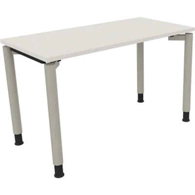 Schreibtisch Vierfuß Rundrohr B1200xT600xH680-820 si/Weiß Schreibtisch Vierfuß Rundrohr B1200xT600xH680-820 si/Weiß