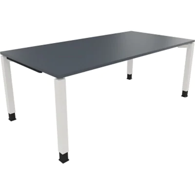 Schreibtisch Vierfuß Quadratrohr B2000xT1000xH680-820 ws/Lavagrau Schreibtisch Vierfuß Quadratrohr B2000xT1000xH680-820 ws/Lavagrau
