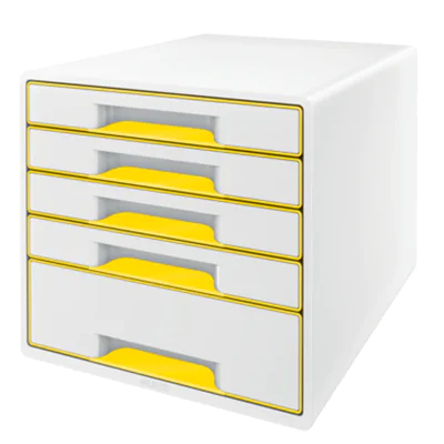 Leitz Schubladenbox WOW CUBE 52142016 5Schubfächer weiß/gelb Leitz Schubladenbox WOW CUBE 52142016 5Schubfächer weiß/gelb