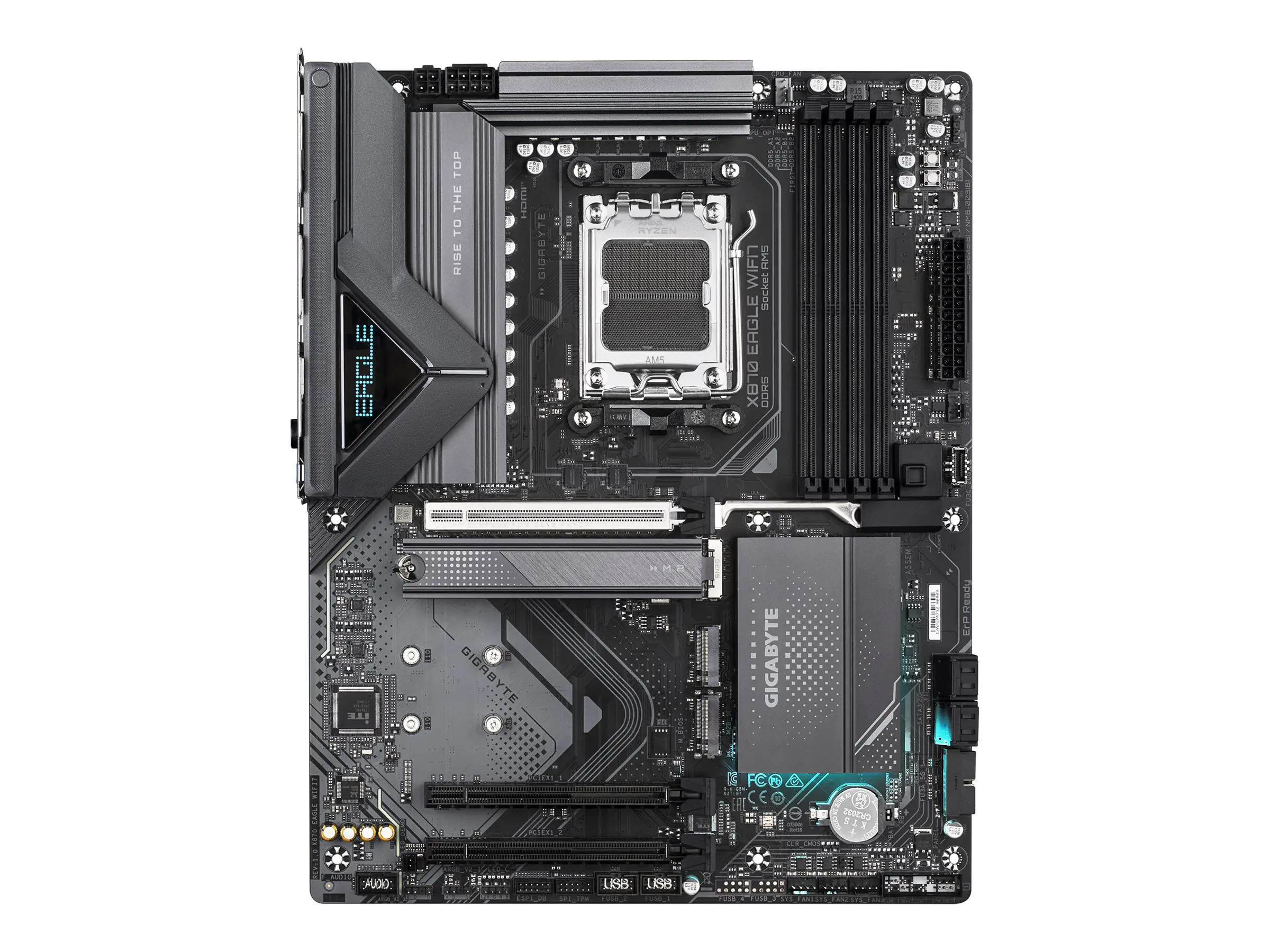 Gigabyte X870 EAGLE WIFI7 - Motherboard - ATX - Socket AM5 - AMD X870 Chipsatz - USB-C 3.2 Gen 2x2, USB4, USB 3.2 Gen 1, USB 3.2 Gen 2 - 2.5 Gigabit LAN, Bluetooth, Wi-Fi 7 - Onboard-Grafik (CPU erforderlich)