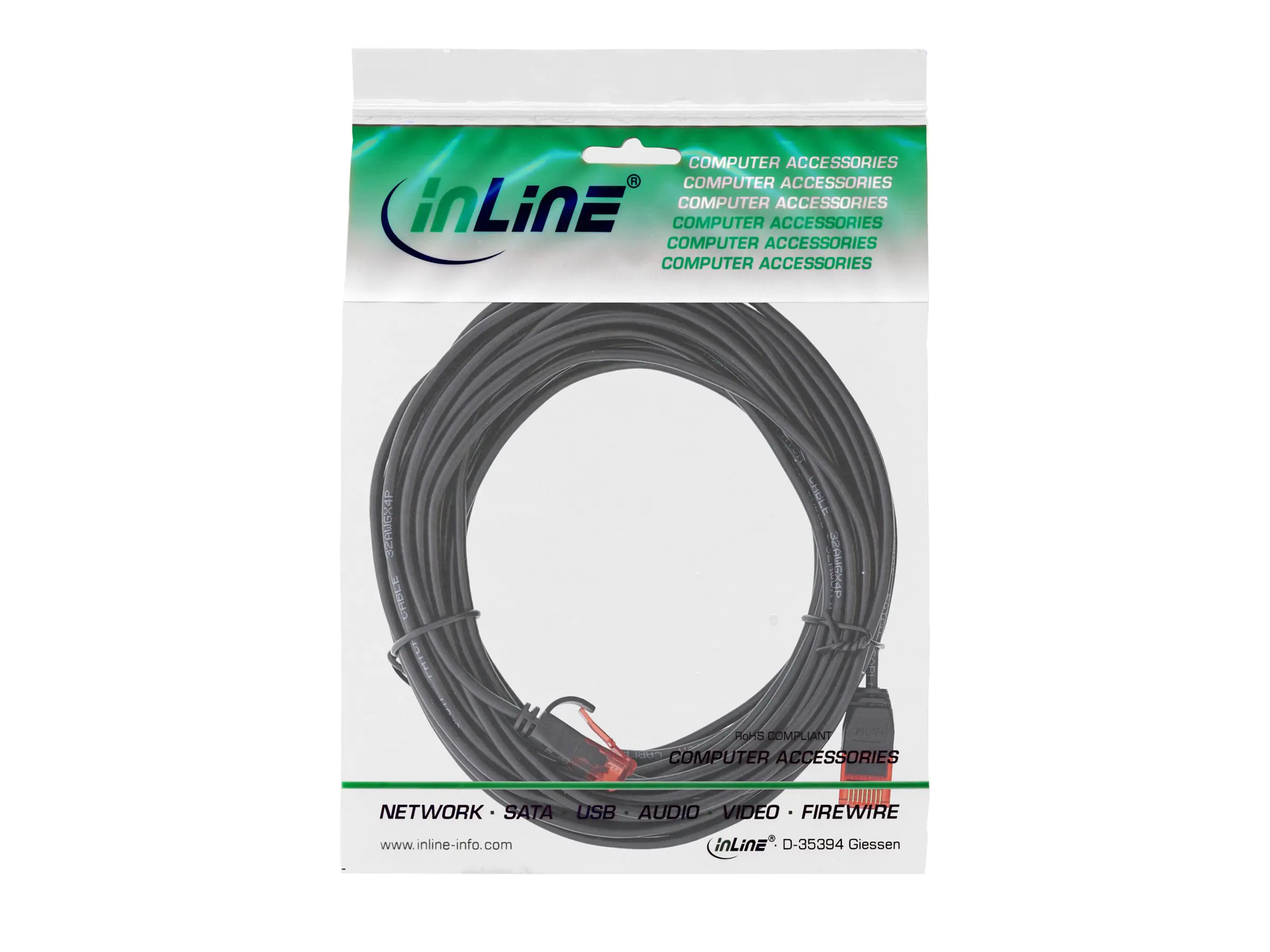 InLine Slim Patchkabel - U/UTP - Cat.6 - schwarz - 3m 71203S
