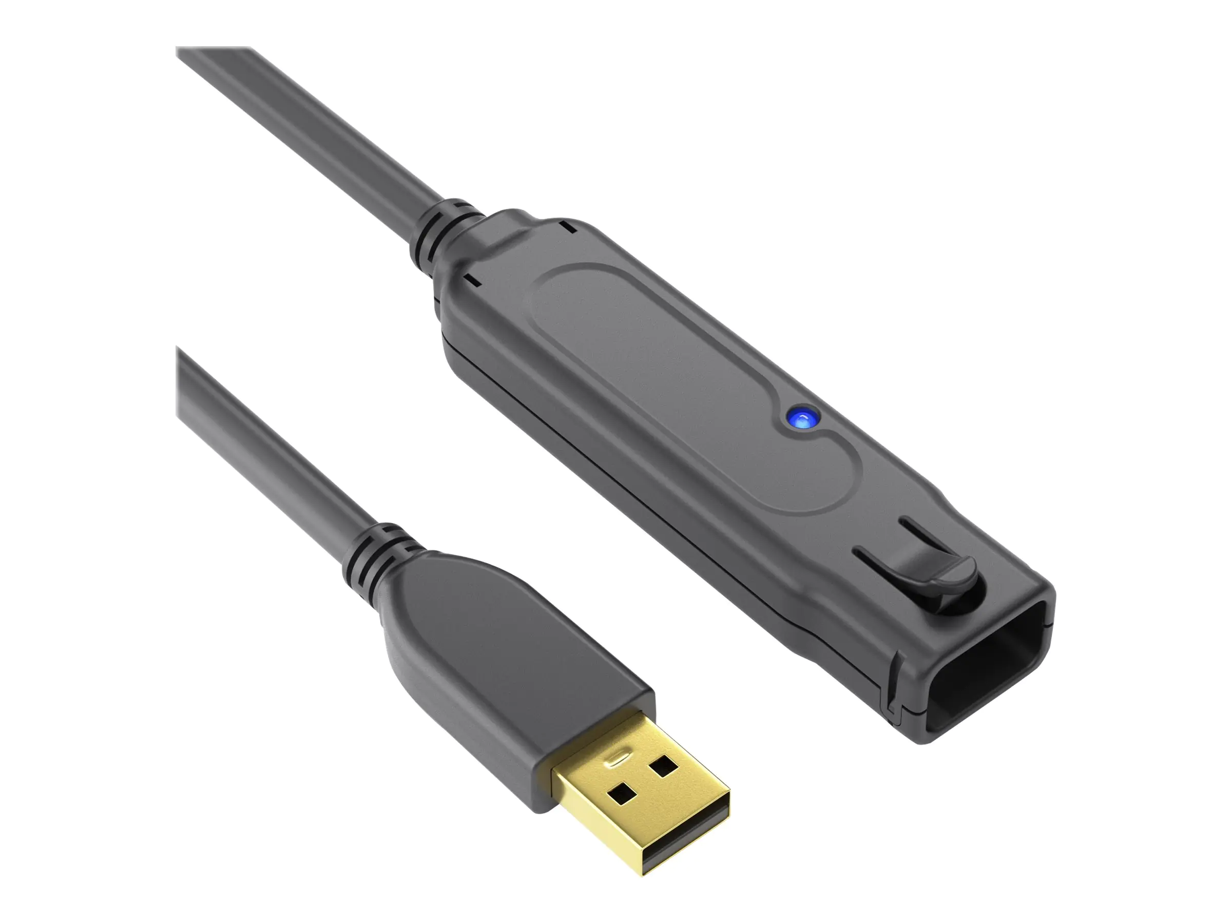 PureLink - USB-Verlängerungskabel - USB (M) zu USB (W) Verriegelung - USB 2.0 - 12 m - rund, aktiv - Schwarz PureLink - USB-Verlängerungskabel - USB (M) zu USB (W) Verriegelung - USB 2.0 - 12 m - rund, aktiv - Schwarz