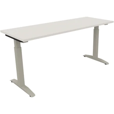 Schreibtisch Kufe Einzels. Quadrat B1600xT600xH650-850 si/Weiß Schreibtisch Kufe Einzels. Quadrat B1600xT600xH650-850 si/Weiß