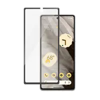 PanzerGlass - Bildschirmschutz für Handy - ultrabreite Passform - Rahmenfarbe schwarz - für Google Pixel 7a