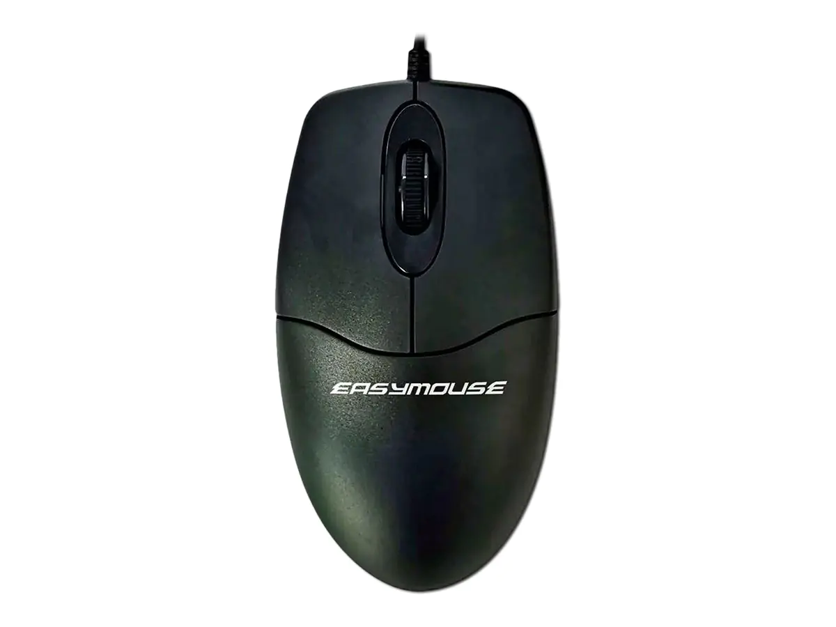 GCQ EasyMouse - Maus - ergonomisch - rechts- und linkshändig - optisch - 2 Tasten - kabelgebunden - USB - Schwarz