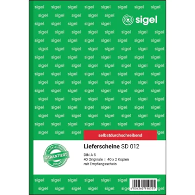 SIGEL Lieferschein SD012 DIN A5 selbstdurchschreibend 3x40Blatt SIGEL Lieferschein SD012 DIN A5 selbstdurchschreibend 3x40Blatt