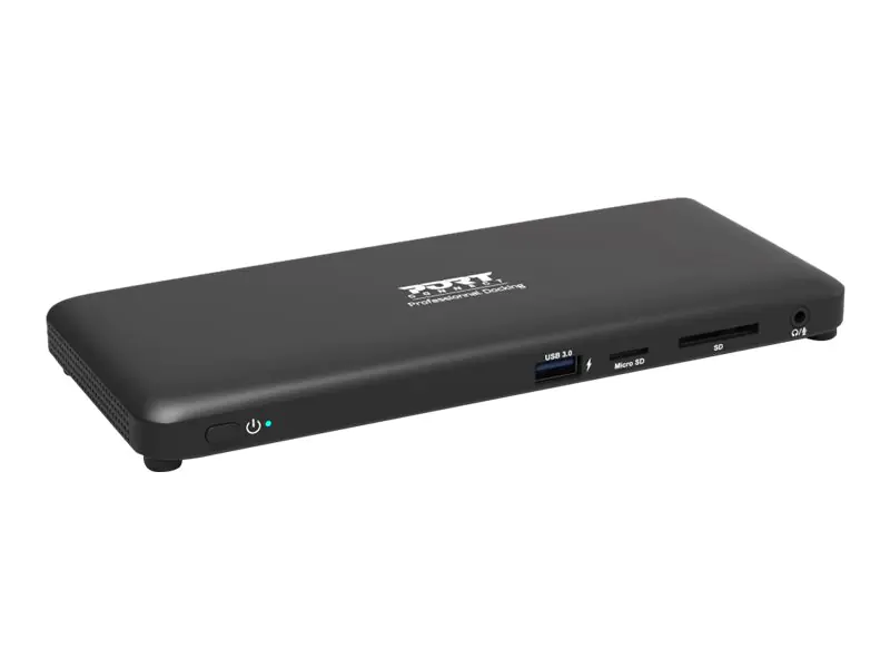 PORT connect Professional Docking OFFICE - Dockingstation - USB-C 3.1 Gen 2 - 2 x DP, HDMI - 1GbE - 130 Watt - Europa