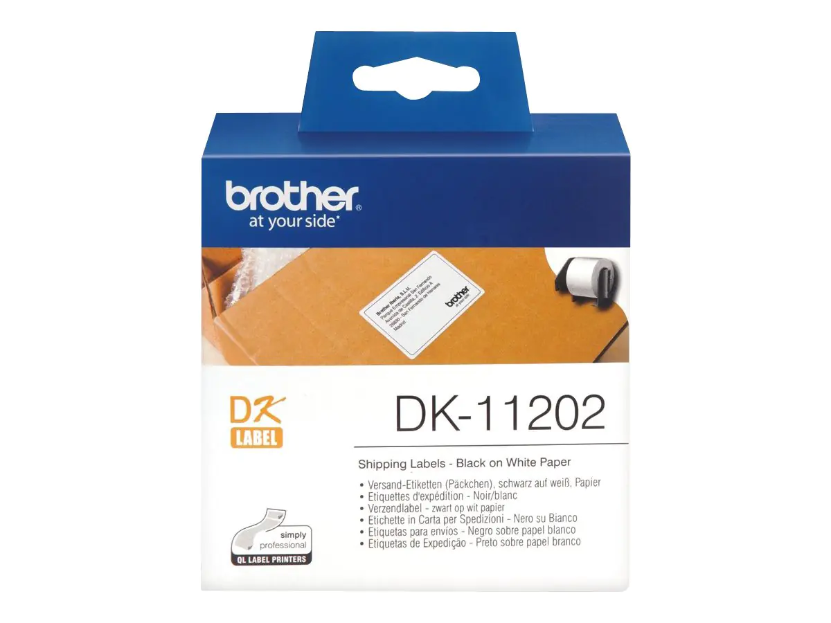 Brother DK-11202 - Schwarz auf Weiß - 62 x 100 mm 300 Etikett(en) (1 Rolle(n) DK11202