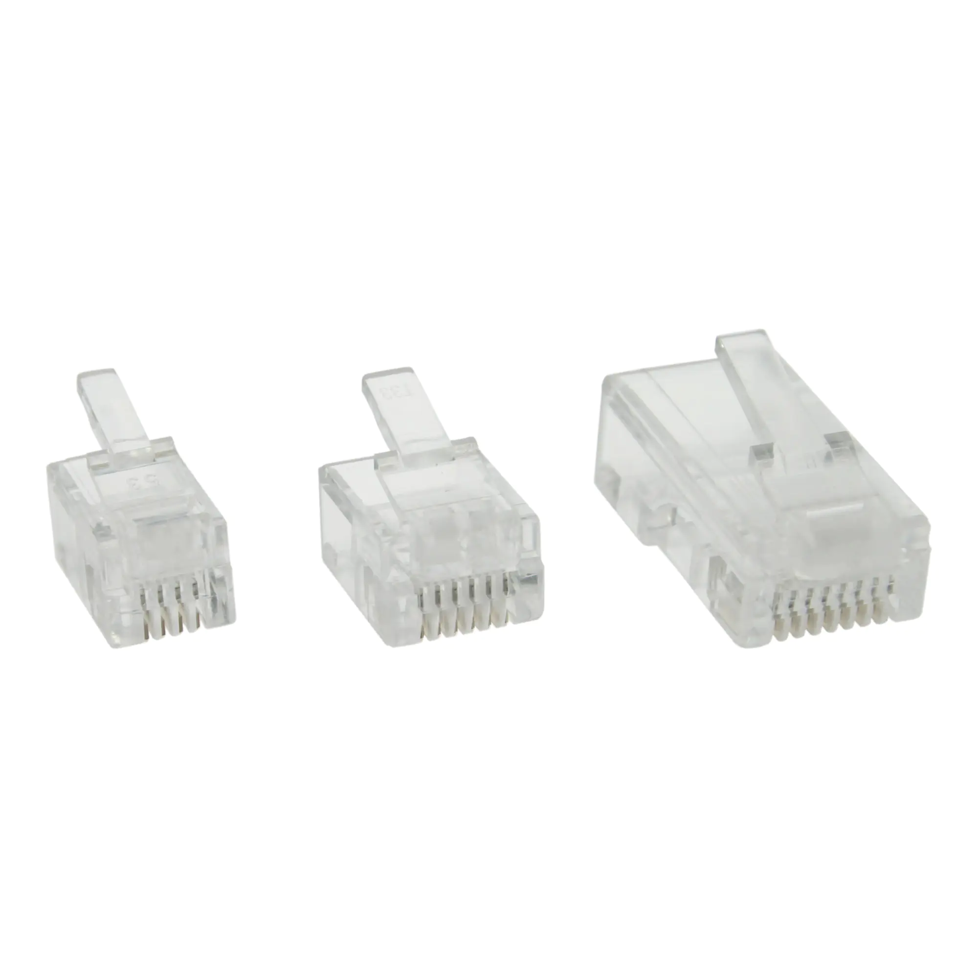 InLine Modularstecker - 8P8C RJ45 zum Crimpen auf Flachkabel (ISDN) - 100er Pack 73098