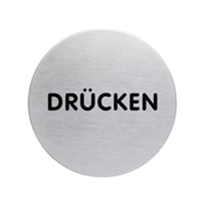 DURABLE Piktogramm PICTO 490061 DRÜCKEN metallic silber