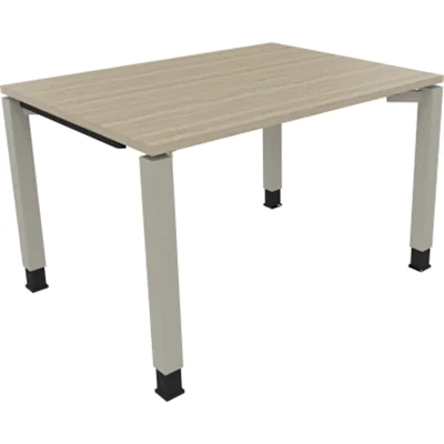 Schreibtisch Vierfuß Quadratrohr B1200xT900xH680-820 si/Eiche Natur Schreibtisch Vierfuß Quadratrohr B1200xT900xH680-820 si/Eiche Natur