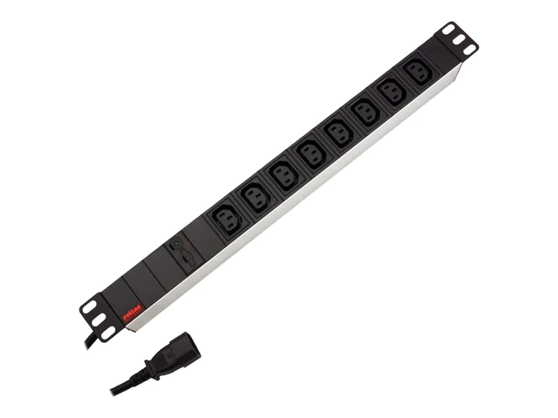 ROLINE Stromverteilungseinheit (Rack - einbaufähig) - Wechselstrom 250 V - 2300 Watt - Eingabe, Eingang IEC 60320 C14 - Ausgangsanschlüsse: 8 (8x IEC 60320 C13) 19.07.1629