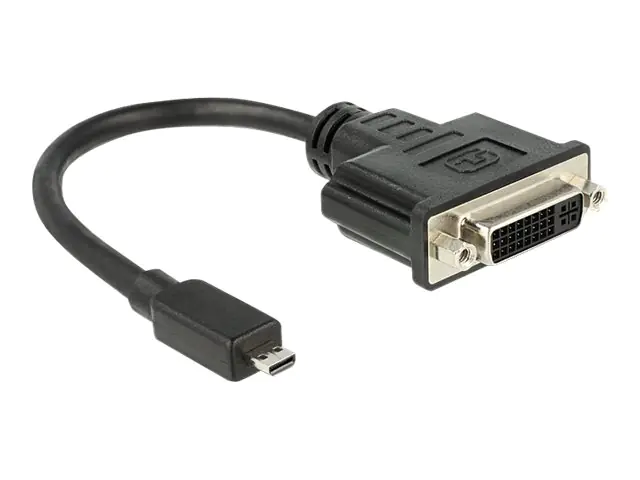 Delock - Videoadapter - 19 pin micro HDMI Type D männlich zu DVI-D weiblich - 20 cm - Schwarz Delock - Videoadapter - 19 pin micro HDMI Type D männlich zu DVI-D weiblich - 20 cm - Schwarz