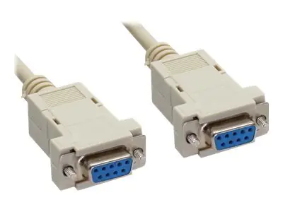InLine - Nullmodemkabel - DB-9 (W) zu DB-9 (W) - 10 m - Daumenschrauben - beige