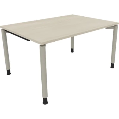 Schreibtisch Vierfuß Rundrohr B1400xT1000xH680-820 si/Akazie hell Schreibtisch Vierfuß Rundrohr B1400xT1000xH680-820 si/Akazie hell