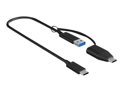 ICY BOX IB-CB033 - USB-Kabel - 24 pin USB-C (M) zu USB Typ A, 24 pin USB-C - USB 3.2 Gen 2 - 35 cm - Schwarz