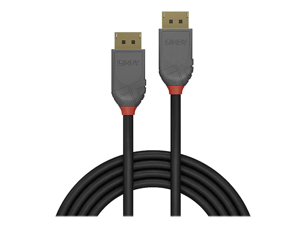 Lindy Anthra Line - DisplayPort-Kabel - DisplayPort (M) zu DisplayPort (M) - DisplayPort 1.4 - 1 m - rund - Schwarz Lindy Anthra Line - DisplayPort-Kabel - DisplayPort (M) zu DisplayPort (M) - DisplayPort 1.4 - 1 m - rund - Schwarz