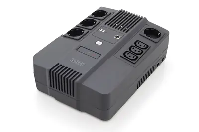 DIGITUS All-in-One UPS - USV - Wechselstrom 220-240 V - 360 Watt - 600 VA - 7 Ah - USB - Ausgangsanschlüsse: 7