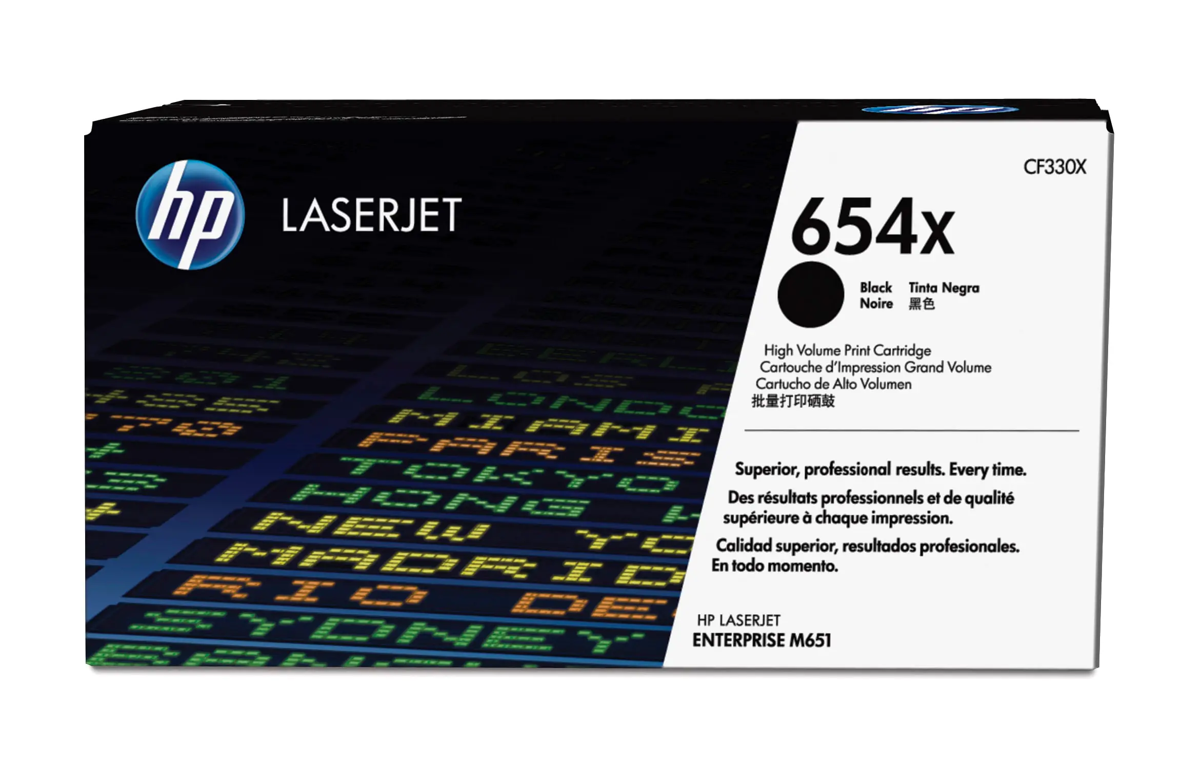 HP 654X - Hohe Ergiebigkeit - Schwarz - Original - LaserJet - Tonerpatrone (CF330X) - für Color LaserJet Enterprise M651dn, M651n, M651xh; Color LaserJet Managed M651dnm, M651xhm HP 654X - Hohe Ergiebigkeit - Schwarz - Original - LaserJet - Tonerpatrone (CF330X) - für Color LaserJet Enterprise M651dn, M651n, M651xh; Color LaserJet Managed M651dnm, M651xhm