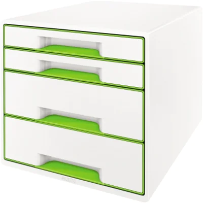 Leitz Schubladenbox WOW CUBE 52132044 4Schubfächer weiß/grün Leitz Schubladenbox WOW CUBE 52132044 4Schubfächer weiß/grün