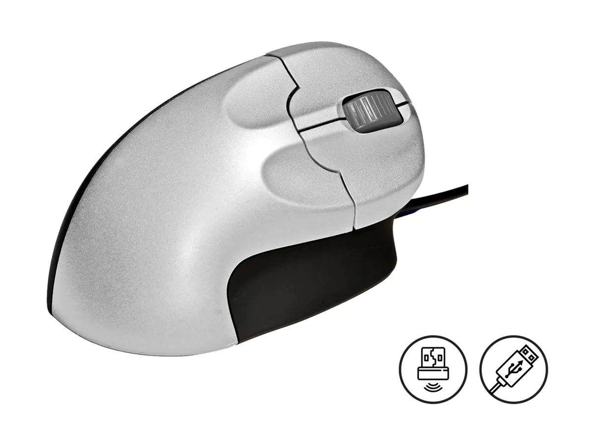 Bakker Grip Mouse - Maus - optisch - 3 Tasten - kabellos - kabelloser Empfänger (USB) BNEGMW