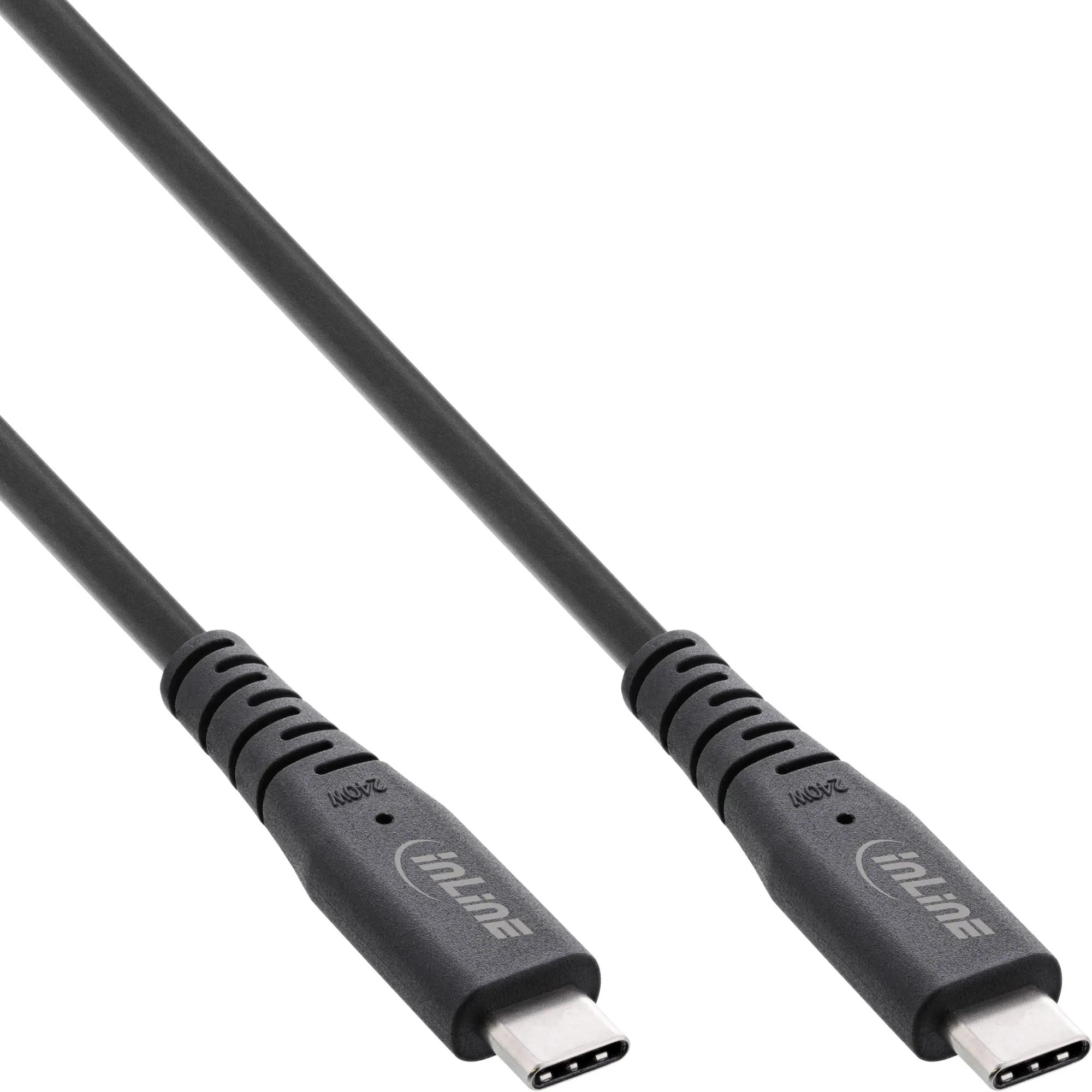 InLine USB4 Kabel - USB-C ST/ST - PD 240 W - 8K60Hz - TPE - Schwarz - 0,50 m 35906I