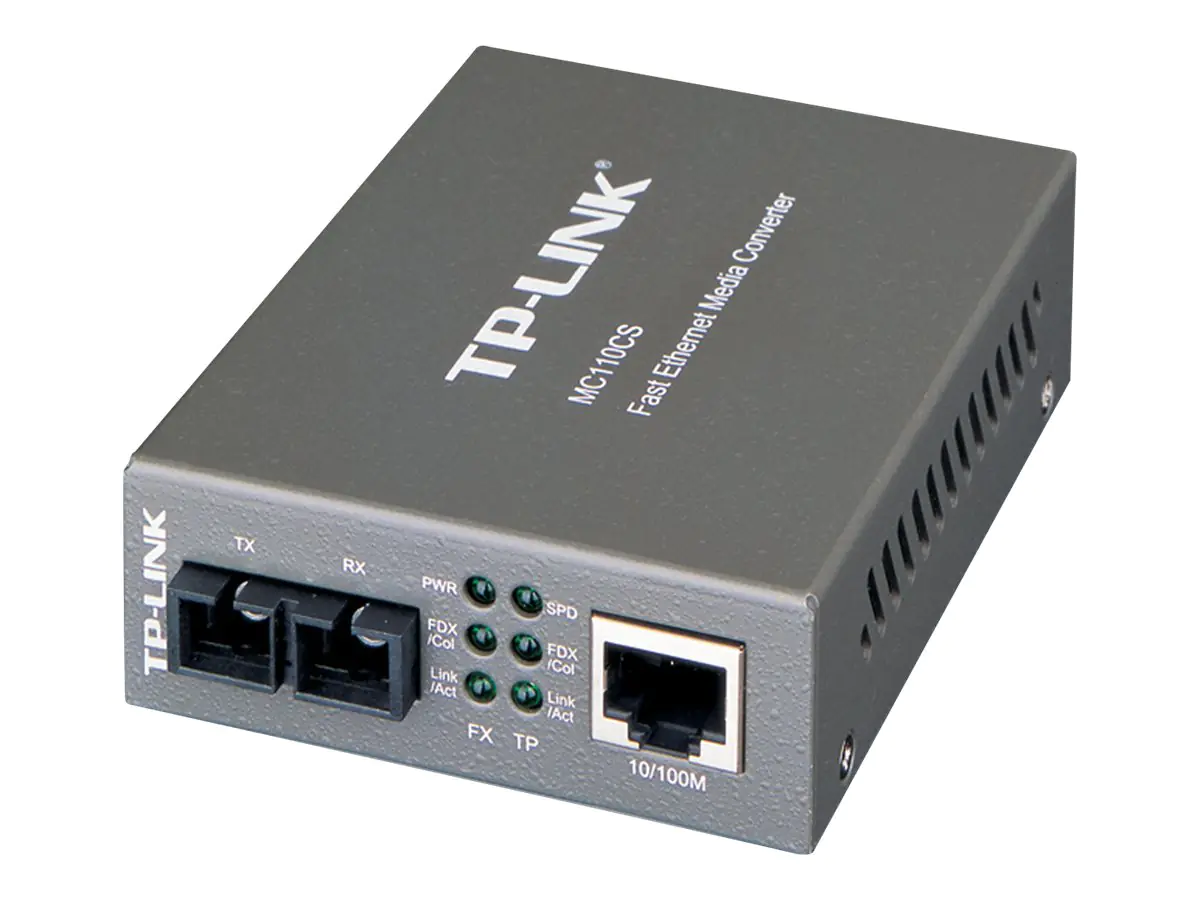 TP-LINK MC110CS - Medienkonverter - 100Mb LAN - 10Base-T, 100Base-FX, 100Base-TX - RJ-45 / SC Single-Modus - bis zu 20 km - 1310 nm