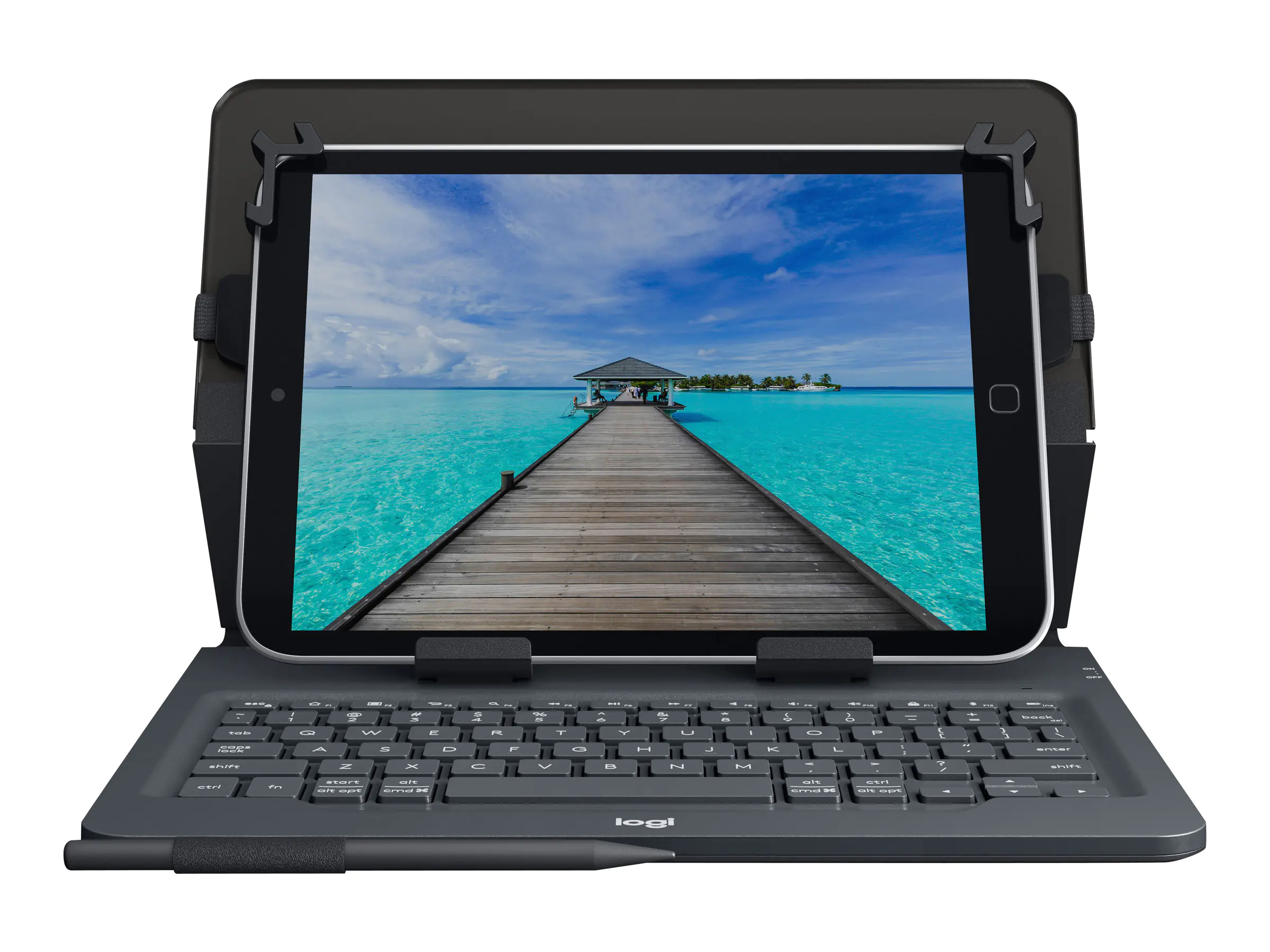 Logitech Universal - Tastatur und Foliohülle - kabellos - Bluetooth 3.0 - QWERTZ - Deutsch - für Apple iPad 2; iPad with Retina display; Samsung Galaxy Tab 4, Tab A, Tab S, Tab S2, Tab S3 Logitech Universal - Tastatur und Foliohülle - kabellos - Bluetooth 3.0 - QWERTZ - Deutsch - für Apple iPad 2; iPad with Retina display; Samsung Galaxy Tab 4, Tab A, Tab S, Tab S2, Tab S3