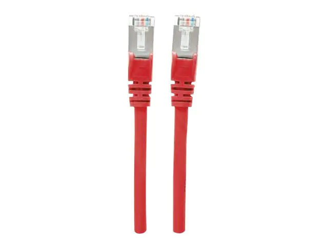 Intellinet Network Patch Cable, Cat7 Cable/Cat6A Plugs, 0.5m, Red, Copper, S/FTP, LSOH / LSZH, PVC, RJ45, Gold Plated Contacts, Snagless, Booted, Lifetime Warranty, Polybag - Patch-Kabel - RJ-45 (M) 740630