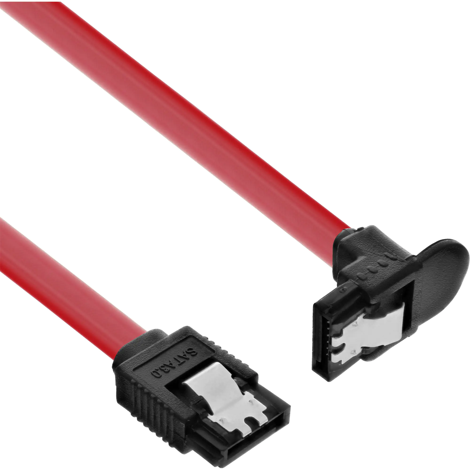 InLine SATA 6Gb/s Kabel - mit Lasche - gewinkelt - 0,3m 27303W