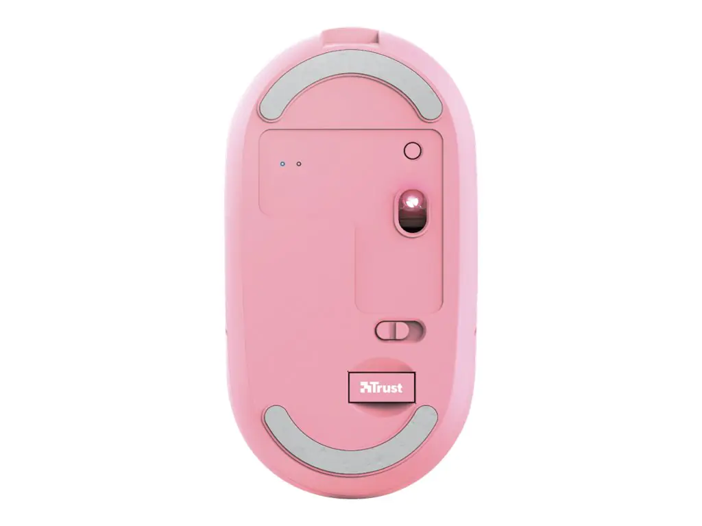 Trust Puck - Maus - rechts- und linkshändig - optisch - 4 Tasten - kabellos - Bluetooth, 2.4 GHz - kabelloser Empfänger (USB) 24125