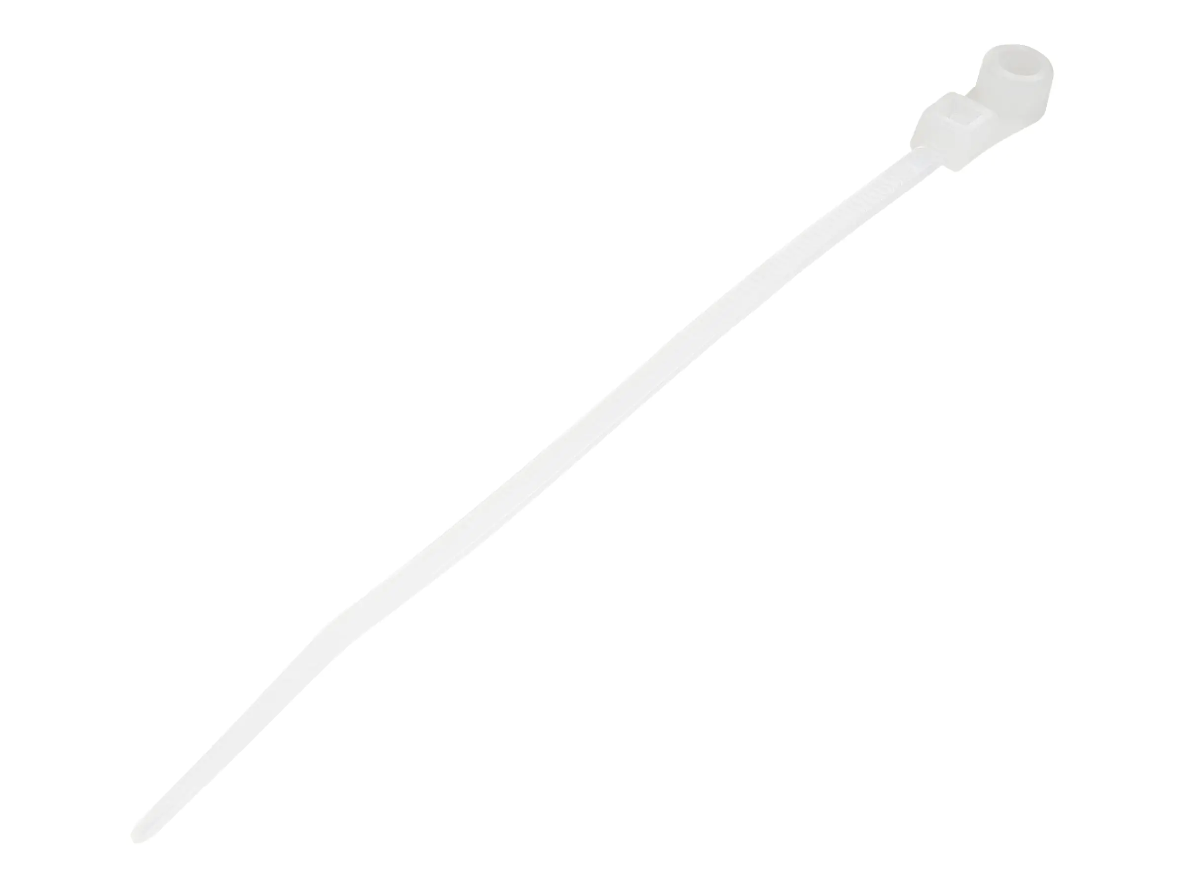 StarTech 10cm(4") Cable Ties with Mounting Hole, 2mm(1/16") wide, 24mm(7/8") Bundle Dia. 8kg(18lb) Tensile Strength, Nylon 66 Self Locking Ties with Screw Hole, UL Listed, 100 Pack - UL94 V-2 Rated - TAA (CBMZTS10N4) - Kabelbinder - 10.16 cm - weiß - TAA-