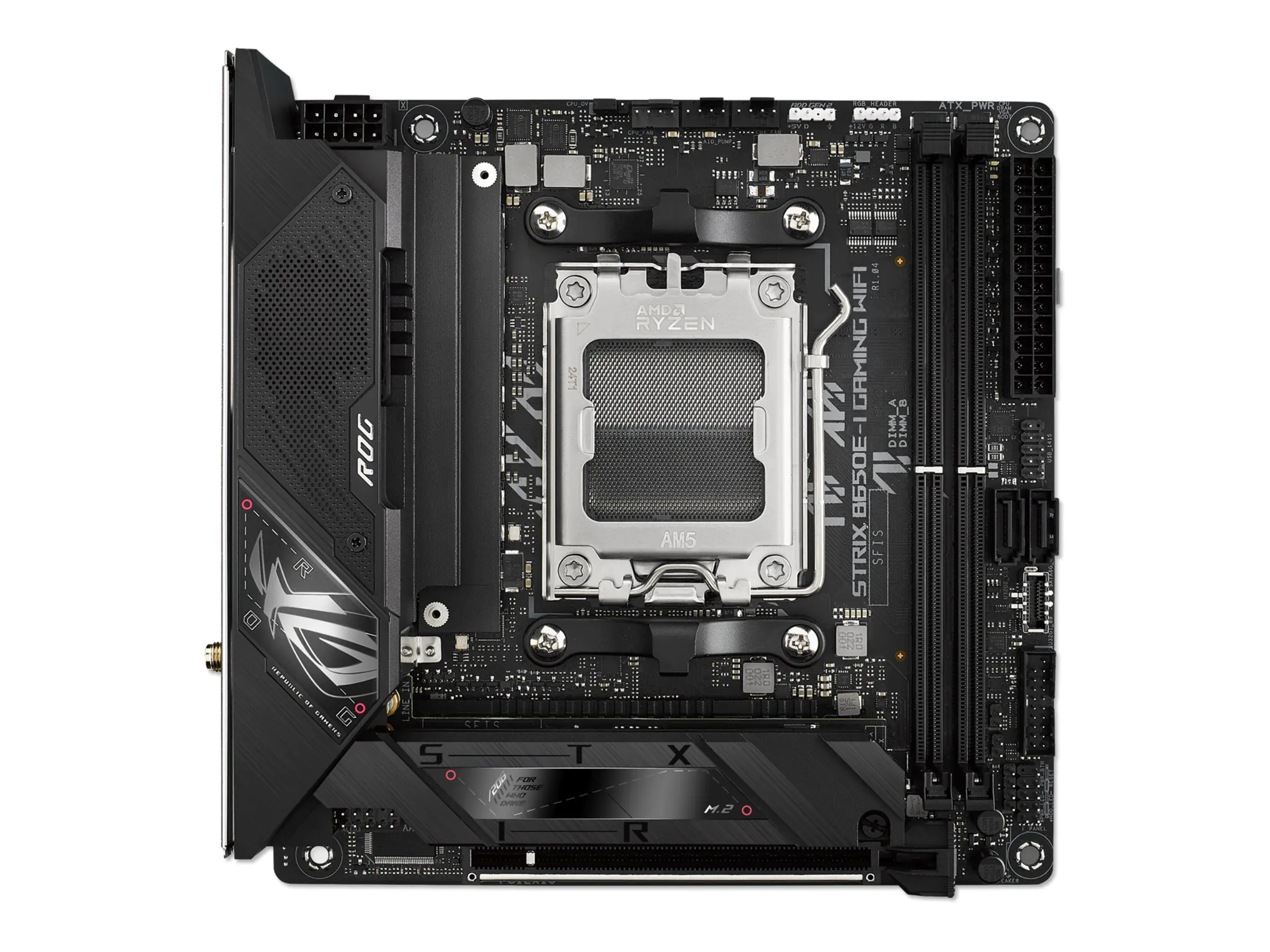 ASUS ROG Strix B650E-I Gaming WiFi - Motherboard - Mini-ITX - Socket AM5 - AMD B650 Chipsatz - USB-C 3.2 Gen 2x2, USB-C 3.2 Gen2, USB 3.2 Gen 2, USB 3.2 Gen 1 - 2.5 Gigabit LAN, Wi-Fi 6E - Onboard-Grafik (CPU erforderlich) 90MB1BI0-M0EAY0