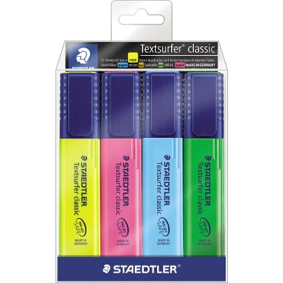 STAEDTLER Textmarker classic 364 WP4 1-5mm sort. 4 St./Pack. STAEDTLER Textmarker classic 364 WP4 1-5mm sort. 4 St./Pack.
