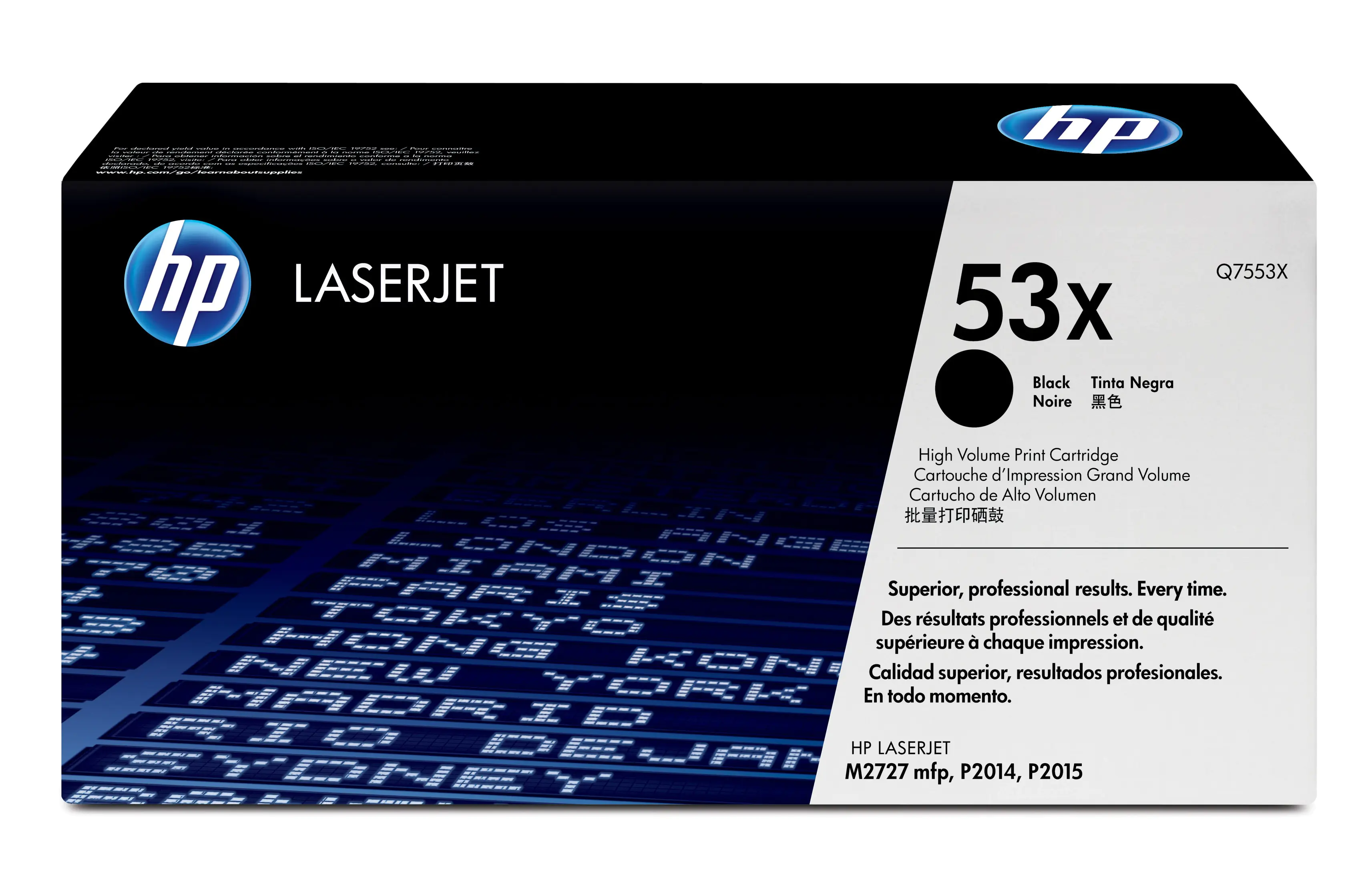 HP 53X - Hohe Ergiebigkeit - Schwarz - Original - LaserJet - Tonerpatrone (Q7553X) - für LaserJet M2727nf MFP, M2727nfs MFP, P2014, P2014n, P2015, P2015d, P2015dn, P2015n, P2015x HP 53X - Hohe Ergiebigkeit - Schwarz - Original - LaserJet - Tonerpatrone (Q7553X) - für LaserJet M2727nf MFP, M2727nfs MFP, P2014, P2014n, P2015, P2015d, P2015dn, P2015n, P2015x