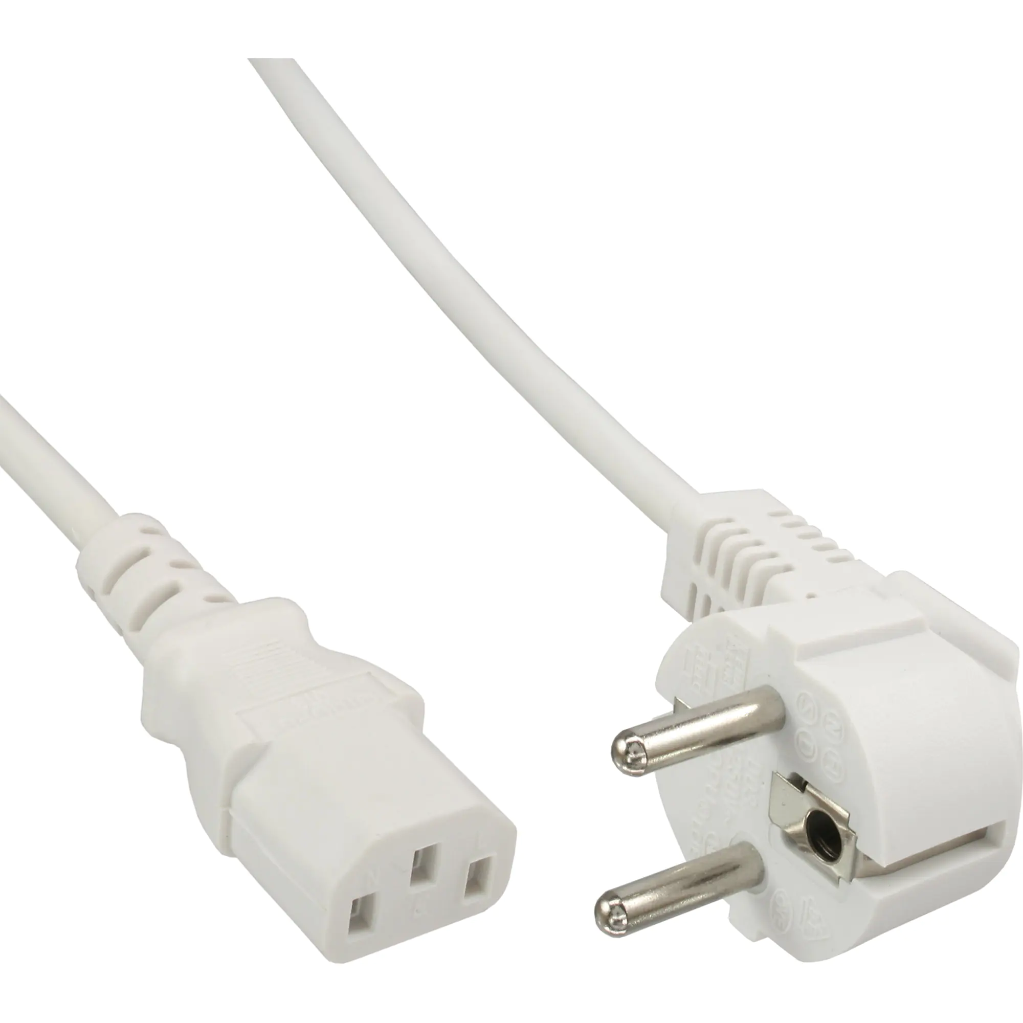 InLine - Stromkabel - power CEE 7/7 (M) zu power IEC 60320 C13 - 3 m - 90° Stecker - weiß InLine - Stromkabel - power CEE 7/7 (M) zu power IEC 60320 C13 - 3 m - 90° Stecker - weiß