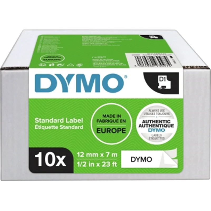 Dymo D1 - Selbstklebend - Schwarz auf Weiß - Rolle (1,2 cm x 7 m) 2093097