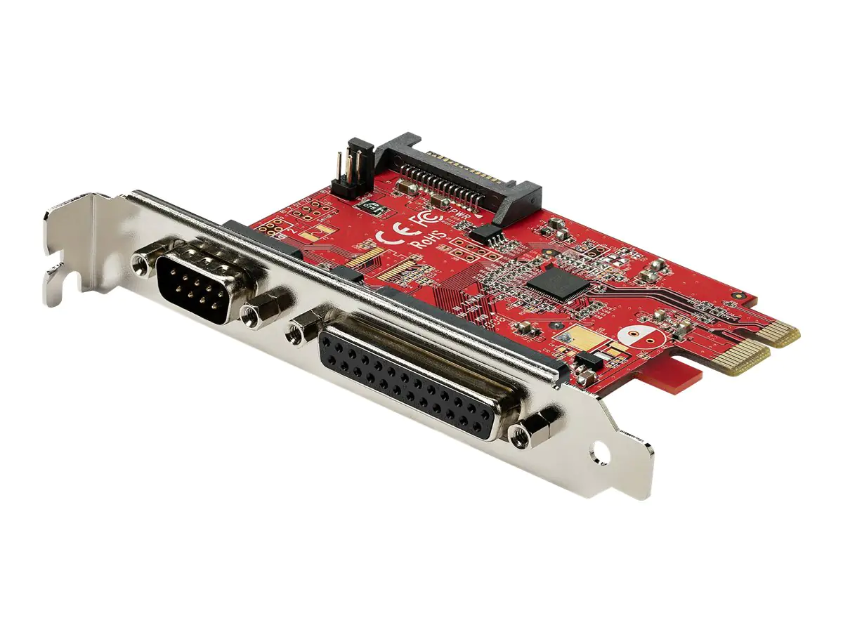 StarTech PCIe-Karte mit serieller und paralleler Schnittstelle - PCI-Express-Kombi-Adapterkarte mit 1x DB25-Parallelschnittstelle & 1x serieller RS232-Schnittstelle (PEX1S1P950) - Adapter Parallel/Seriell - PCIe 2.0 Low-Profile - IEEE 1284 x 1 + RS-232 x StarTech PCIe-Karte mit serieller und paralleler Schnittstelle - PCI-Express-Kombi-Adapterkarte mit 1x DB25-Parallelschnittstelle & 1x serieller RS232-Schnittstelle (PEX1S1P950) - Adapter Parallel/Seriell - PCIe 2.0 Low-Profile - IEEE 1284 x 1 + RS-232 x