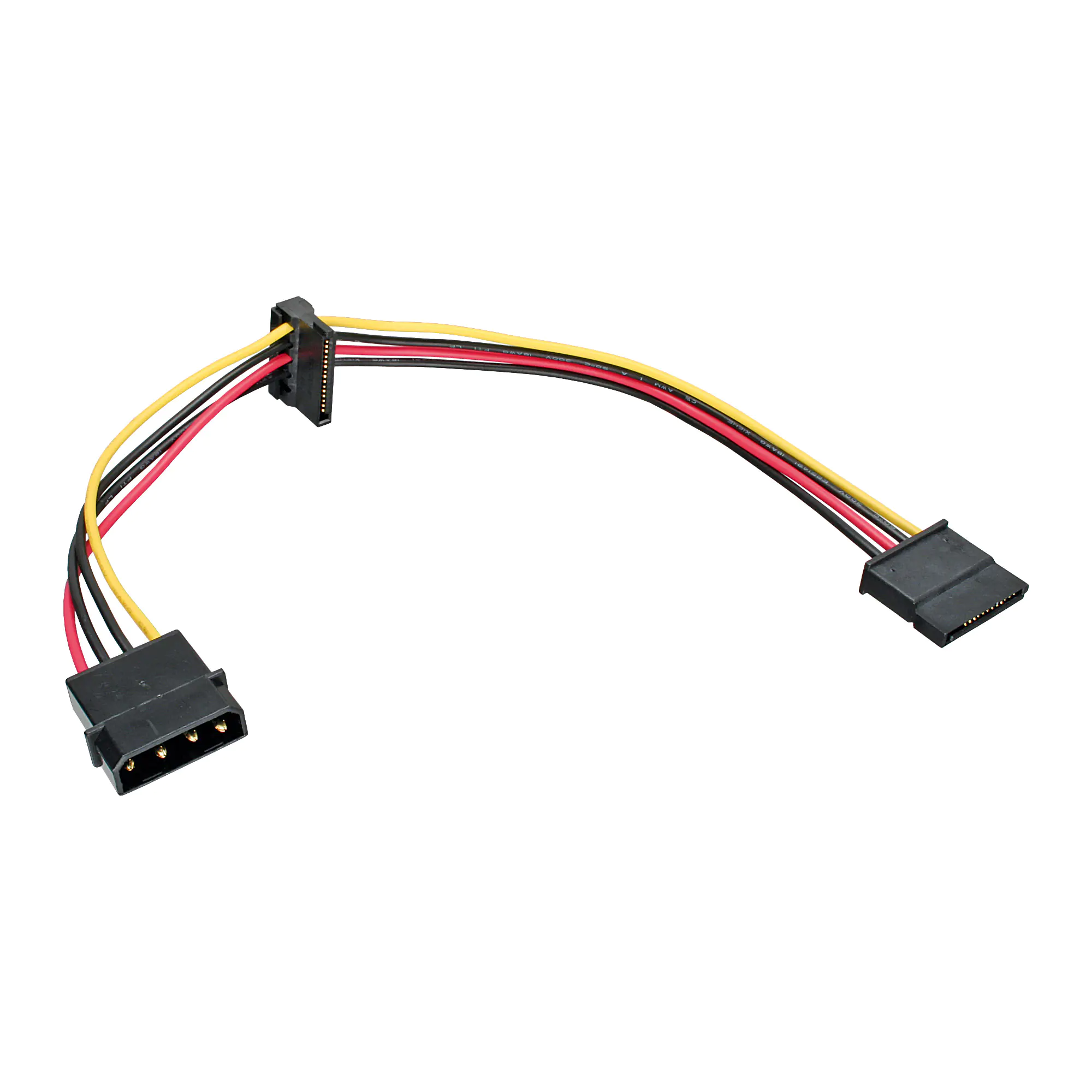 InLine Strom Kabel intern - 1x 13,34cm (5,25") an 2x 15pol SATA - 0,30m 29672C