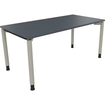 Schreibtisch Vierfuß Rundrohr B1600xT800xH680-820 si/Lavagrau Schreibtisch Vierfuß Rundrohr B1600xT800xH680-820 si/Lavagrau